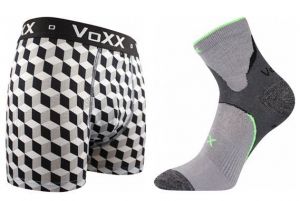 Pánské ponožky VoXX Maxter šedá + boxerky VoXX Kvido šedá