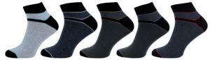 Pánské ponožky NOVIA vyšší lem pruhované černá - 3 páry | 42-43, 44-45