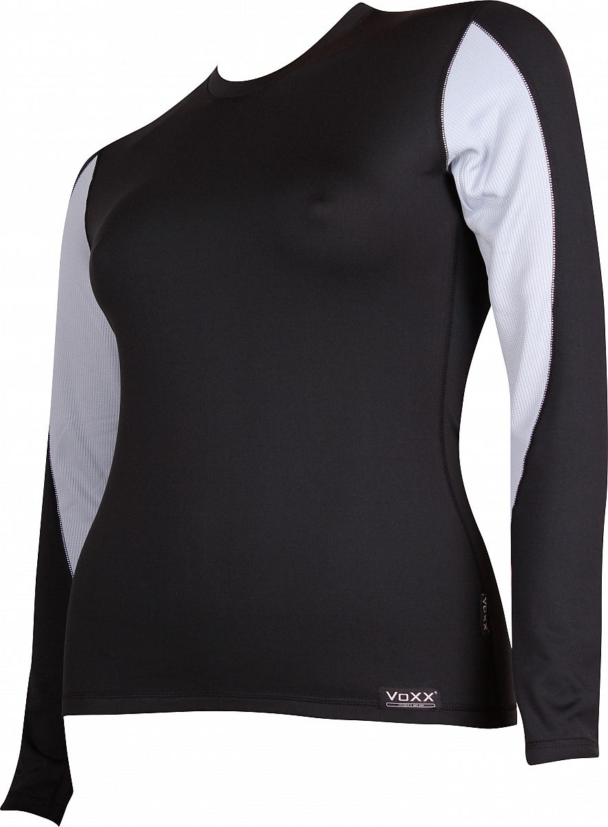 VoXX funkční prádlo Solid 02- dámské tričko dlouhý rukáv černo-šedá