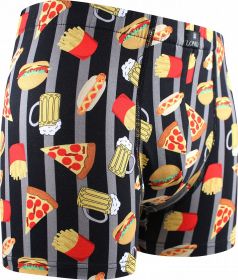 Pánské ponožky LONKA Pizza + boxerky LONKA Kevin fastfood