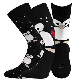 Ponožky LONKA Doble vzor 10 - tučňák | 35-38, 39-42, 43-46