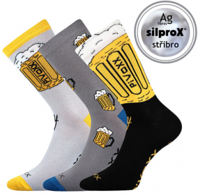 Ponožky VoXX PiVoXX vzor pivo 3 páry + trenýrky LONKA Karlos PIVO černá