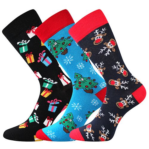 Ponožky Boma Vánoční mix C - 3 páry