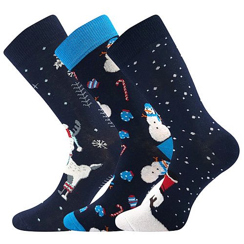 Ponožky Boma Vánoční mix D - 3 páry