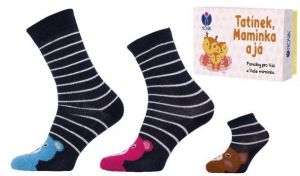 TATÍNEK, MAMINKA A JÁ - kojenecké a dospělé ponožky NOVIA v dárkové krabičce