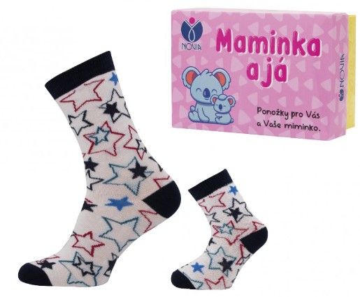 MAMINKA A JÁ - kojenecké a dospělé ponožky NOVIA v dárkové krabičce