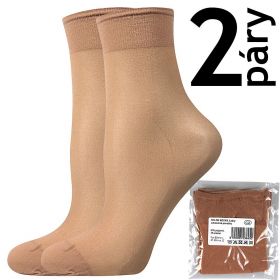 Lady B ponožky NYLON socks SÁČEK 20 DEN / 2 páry beige | uni 1 ks
