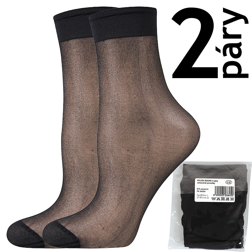 Lady B ponožky NYLON socks SÁČEK 20 DEN / 2 páry nero