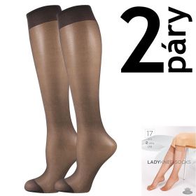 Lady B podkolenky LADY knee-socks 17 DEN / 2 páry fumo | uni 6 ks