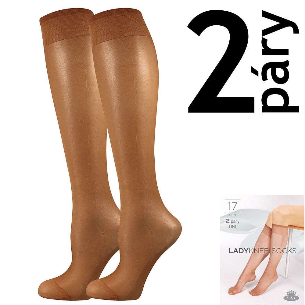 Lady B podkolenky LADY knee-socks 17 DEN / 2 páry opal
