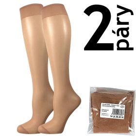 Lady B podkolenky NYLON knee-socks SÁČEK 20 DEN / 2 páry beige | uni 1 ks