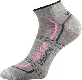 VoXX ponožky Rex 11 světle šedá melé varianta s růžovou