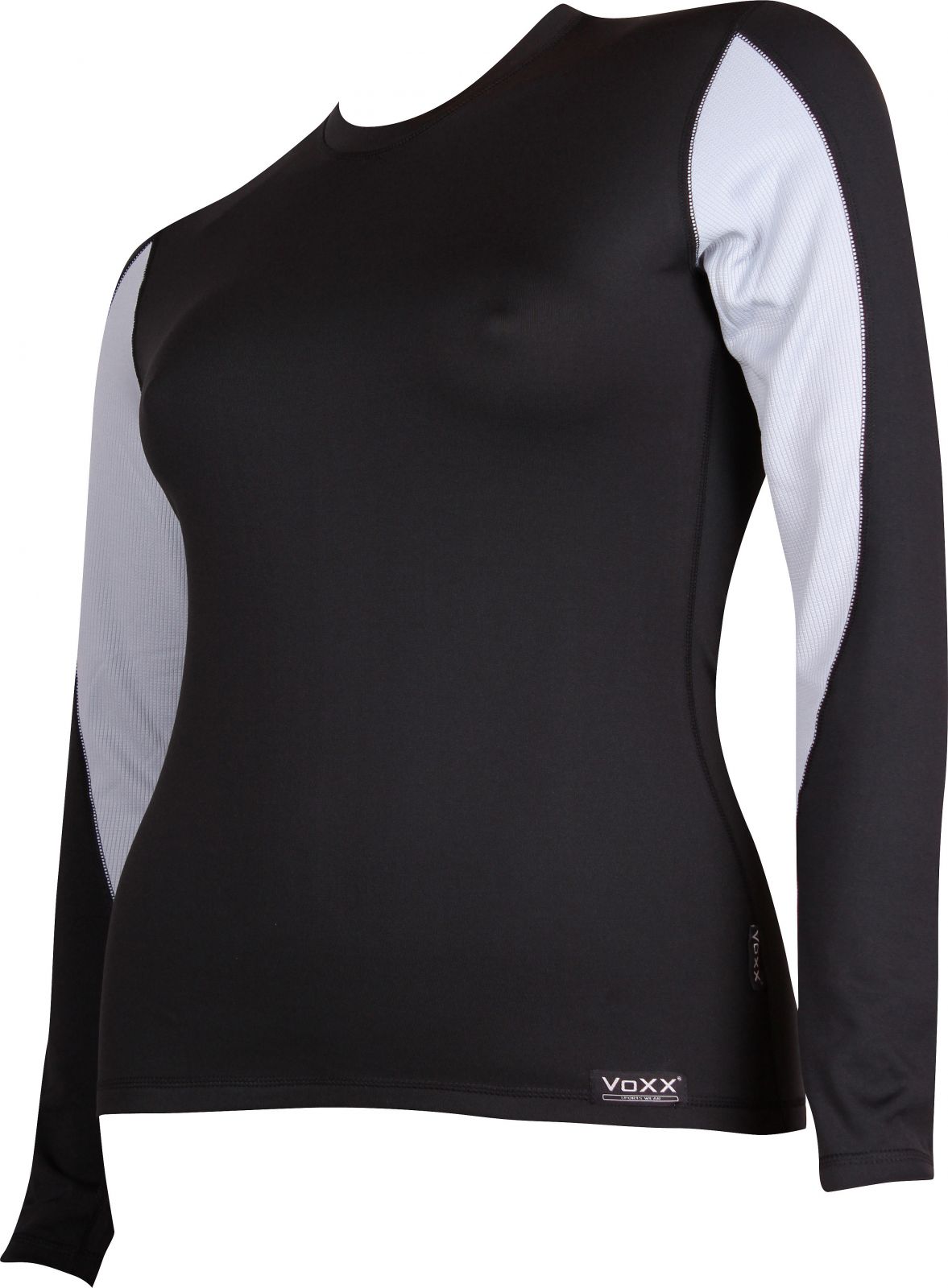 VoXX SOLID 02 dámské tričko dlouhý rukáv černá/šedá
