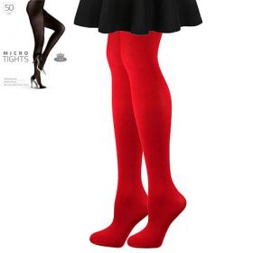 Lady B punčochové kalhoty Mikrovláknové jemné punčochové kalhoty MICRO tights 50 DEN rosso india červená | S/158-164/100 1 ks, M/164-170/108 1 ks, L/170-176/116 1 ks, XL/176-182/116 1 ks
