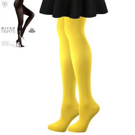 Lady B punčochové kalhoty Mikrovláknové jemné punčochové kalhoty MICRO tights 50 DEN vibrant yellow žlutá