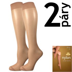 Lady B podkolenky NYLON knee-socks 20 DEN / 2 páry beige