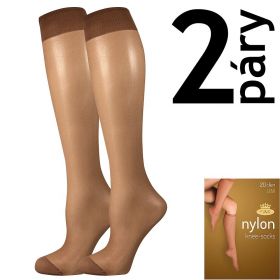 Lady B podkolenky NYLON knee-socks 20 DEN / 2 páry castoro