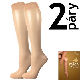 Lady B podkolenky NYLON knee-socks 20 DEN / 2 páry camel
