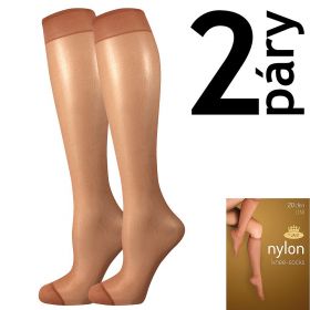 Lady B podkolenky NYLON knee-socks 20 DEN / 2 páry opal | uni 6 ks