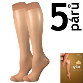 Lady B podkolenky NYLON knee-socks 20 DEN / 5 párů golden