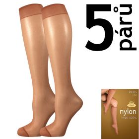 Lady B podkolenky NYLON knee-socks 20 DEN / 5 párů opal | uni 6 ks