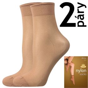 Lady B ponožky NYLON socks 20 DEN / 2 páry beige