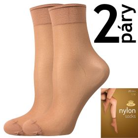 Lady B ponožky NYLON socks 20 DEN / 2 páry golden | uni 6 ks