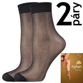 Lady B ponožky NYLON socks 20 DEN / 2 páry nero