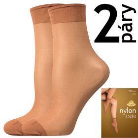 Lady B ponožky NYLON socks 20 DEN / 2 páry opal