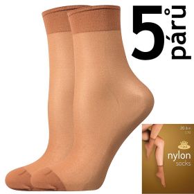 Lady B ponožky NYLON socks 20 DEN / 5 párů opal | uni 6 ks