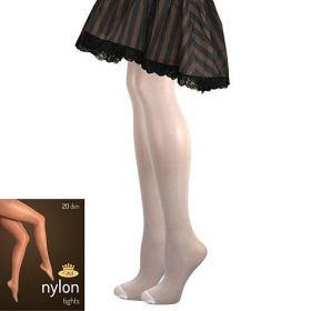Lady B punčochové kalhoty NYLON tights 20 DEN bianco | M/164-170/108 1 ks, L/170-176/116 1 ks, XL/176-182/116 1 ks