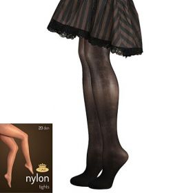 Lady B punčochové kalhoty NYLON tights 20 DEN nero | S/158-164/100 1 ks, M/164-170/108 1 ks, XL/176-182/116 1 ks, 3XL/170-176/132 1 ks