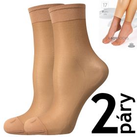 Lady B ponožky LADY socks 17 DEN / 2 páry beige | uni 6 ks