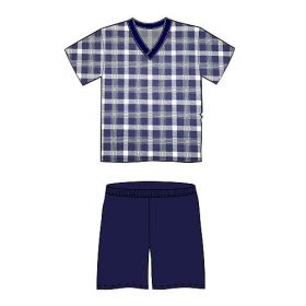 Lonka Kája pyžamo krátký rukáv kostky vzor 05 | M 1 ks, L 1 ks, XL 1 ks