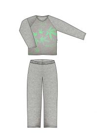 Lonka Lopping pyžamo dlouhý rukáv tráva | L tráva/melé/celotisk 1 ks, XL tráva/melé/celotisk 1 ks