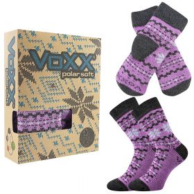 VoXX ponožky Trondelag set norský vzor fialová | 35-38 (23-25) 1 ks, 39-42 (26-28) 1 ks