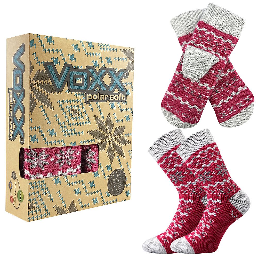 VoXX® ponožky Trondelag set norský vzor magenta