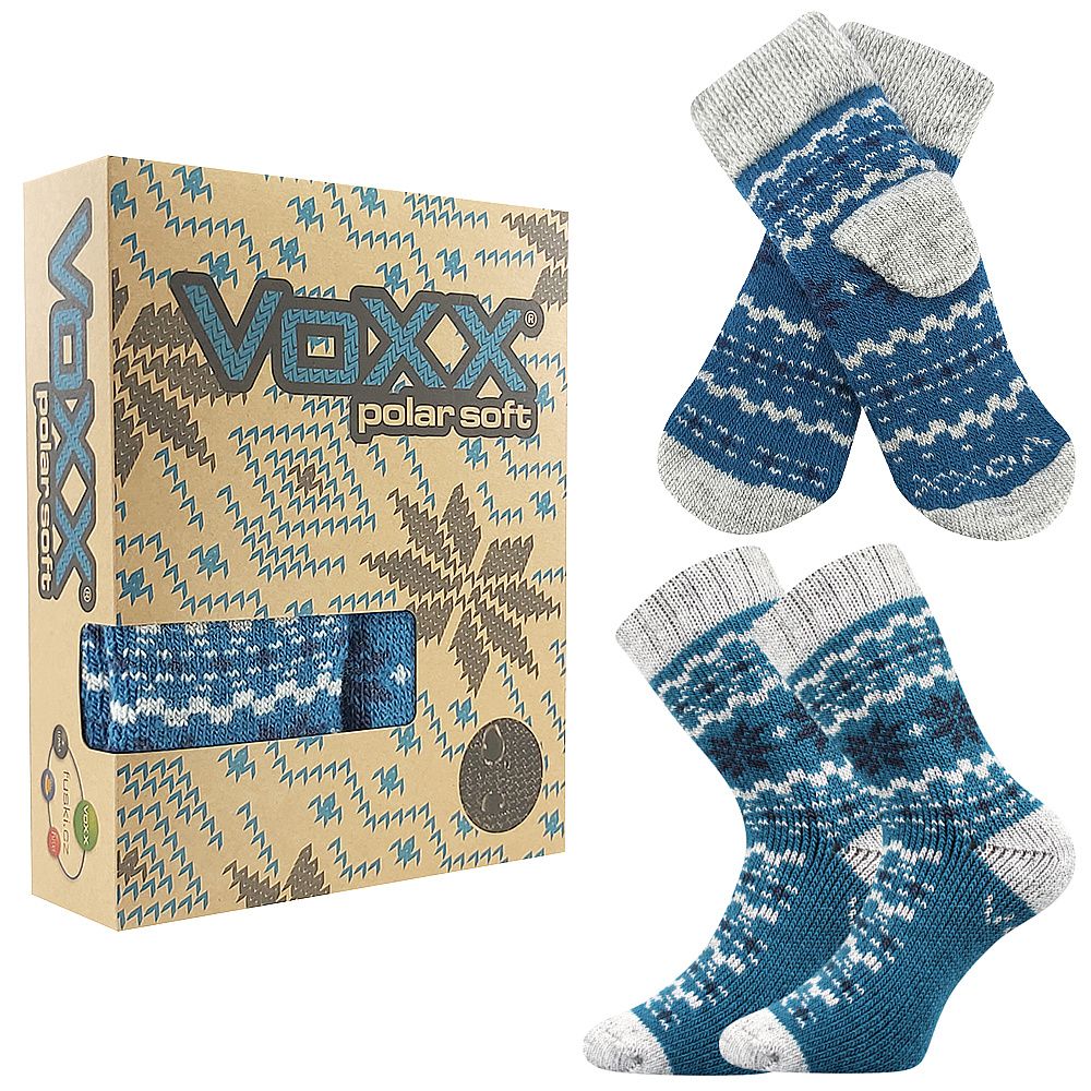 VoXX® ponožky Trondelag set norský vzor petrolejová