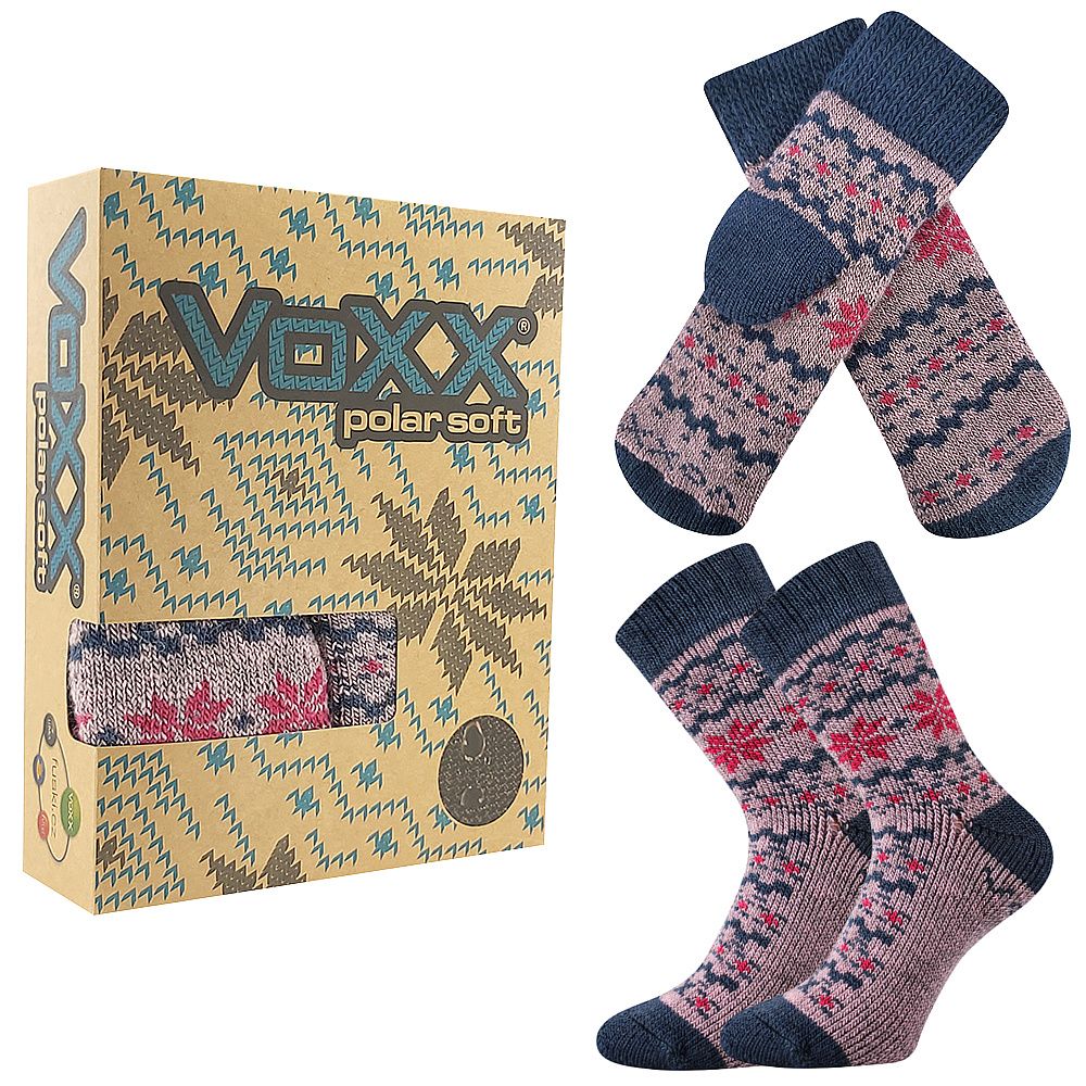 VoXX® ponožky Trondelag set norský vzor starorůžová