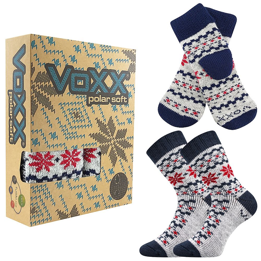 VoXX® ponožky Trondelag set norský vzor světle šedá melé