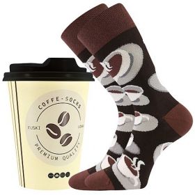 Lonka® ponožky Coffee káva vzor 1 | 38-41 (25-27) 1 ks, 42-45 (28-30) 1 ks