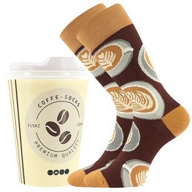 Lonka® ponožky Coffee káva vzor 2 | 38-41 (25-27) 1 ks, 42-45 (28-30) 1 ks