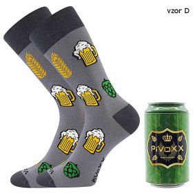 VoXX® ponožky PiVoXX + plechovka pivo vzor D | 43-46 (29-31) zelená 1 pár