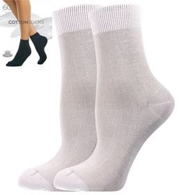 Lady B ponožky COTTON socks 60 DEN bianco | 35-38 (23-25) 1 pár, 39-42 (26-28) 1 pár