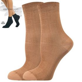Lady B ponožky COTTON socks 60 DEN beige | 35-38 (23-25) 1 pár, 39-42 (26-28) 1 pár