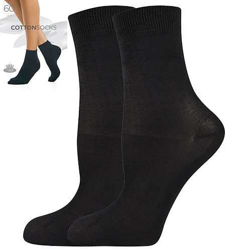 Lady B ponožky COTTON socks 60 DEN nero