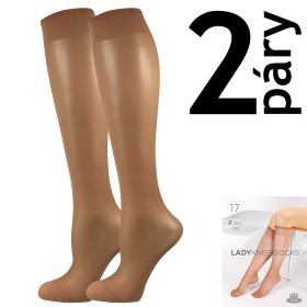 Lady B podkolenky LADY knee-socks 17 DEN / 2 páry beige | uni 1 ks