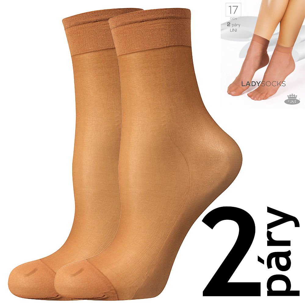 Lady B ponožky LADY socks 17 DEN / 2 páry opal