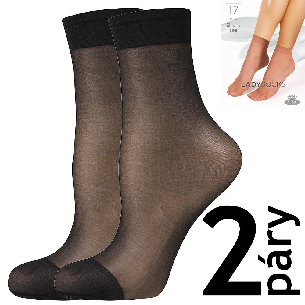 Lady B ponožky LADY socks 17 DEN / 2 páry nero
