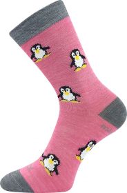 VoXX ponožky Penguinik tučňáci růžová | 25-29 (17-19) 1 pár, 30-34 (20-22) 1 pár, 35-38 (23-25) 1 pár